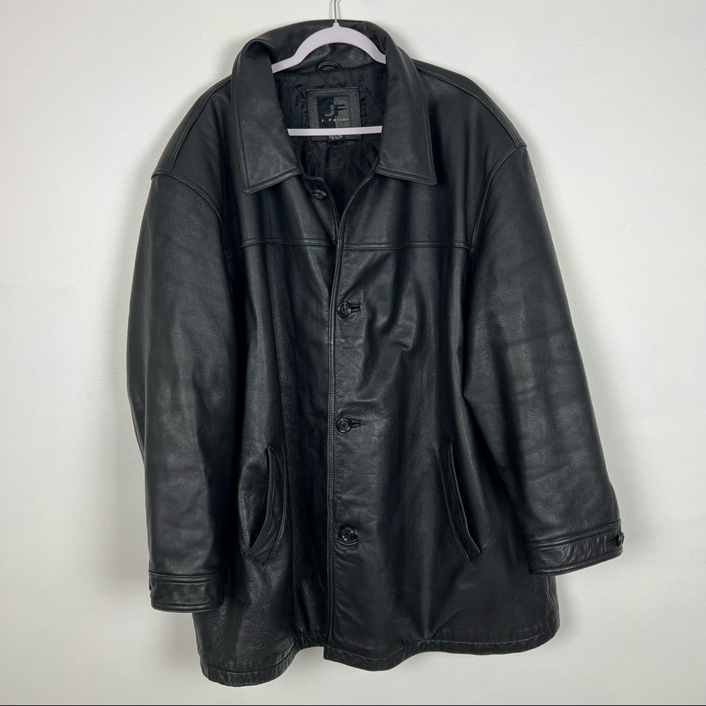 JF J. Ferrar 100% Genuine Leather Jacket Black Size 3XL